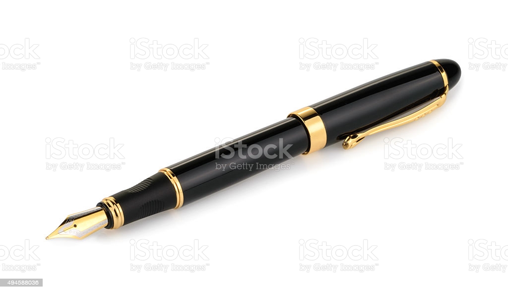 Black feather pen