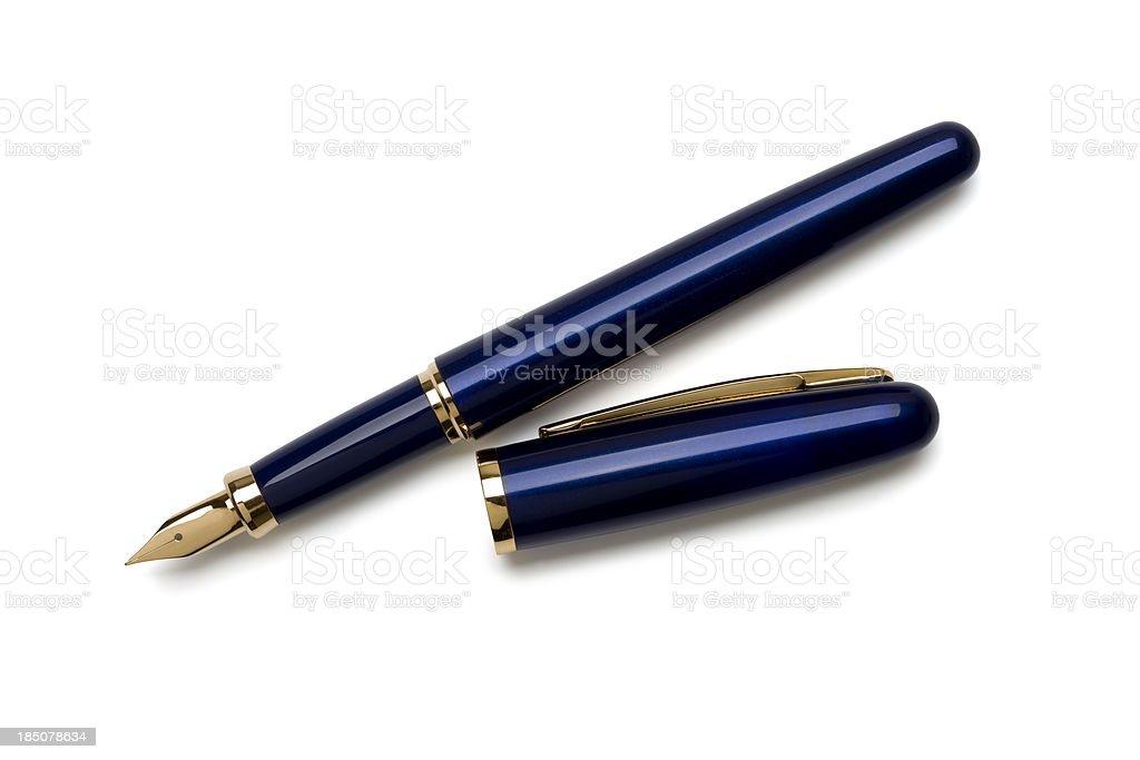 Blue feather pen